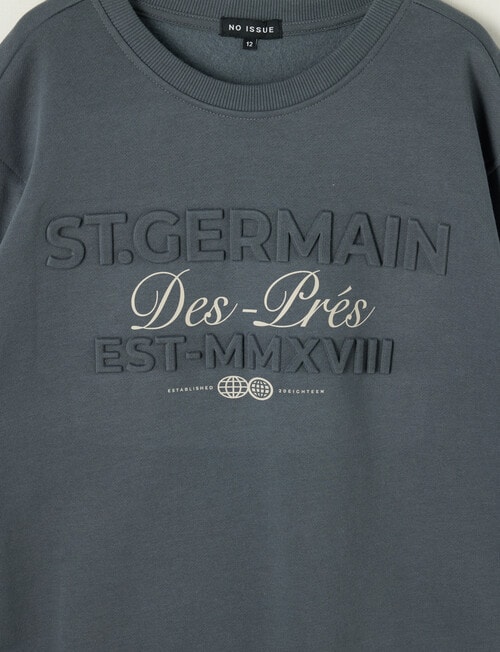No Issue St Germain Deboss Oversize Crew, Carbon product photo View 02 L