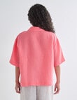 Zest Essential Linen Short Sleeve Shirt, Coral product photo View 02 S