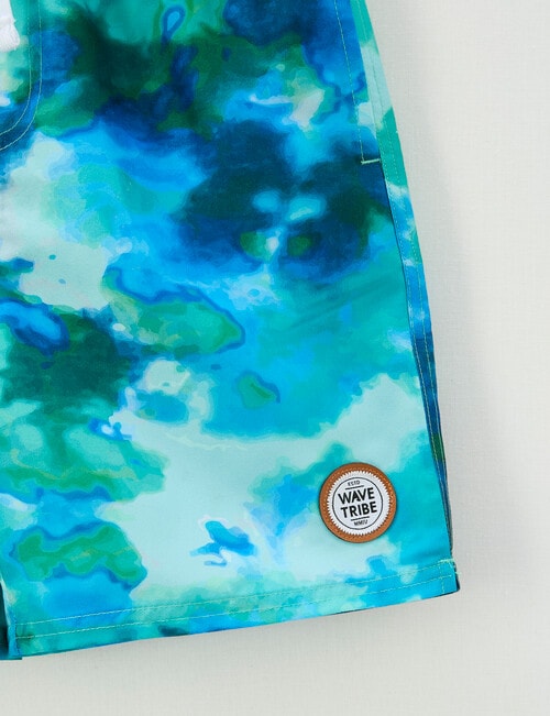 Wavetribe Tie Dye Swim Short, Dark Sea product photo View 02 L