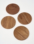 Amy Piper Grove Coaster Set, 4-Piece , Dark Wood, Veneer product photo