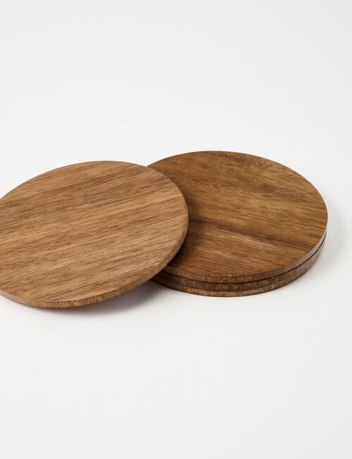Amy Piper Grove Coaster Set, 4-Piece , Dark Wood, Veneer product photo View 02 L