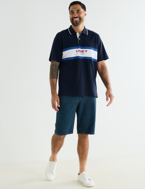 Line 7 Club Short Sleeve Polo Shirt, Navy product photo View 03 L