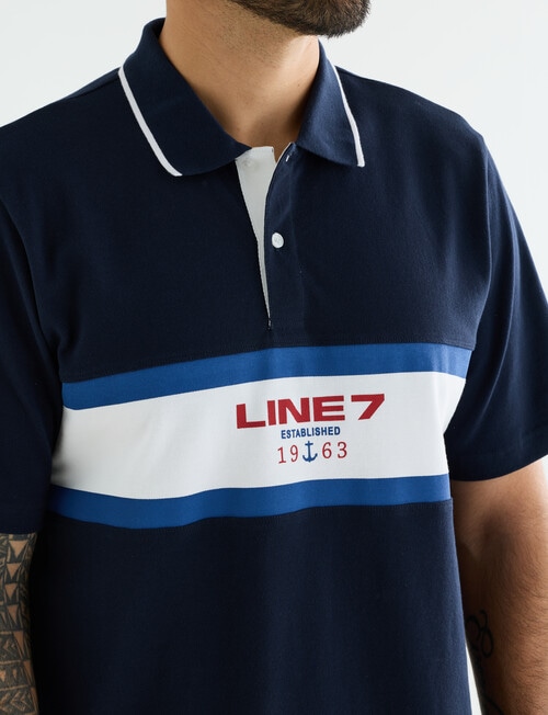 Line 7 Club Short Sleeve Polo Shirt, Navy product photo View 04 L