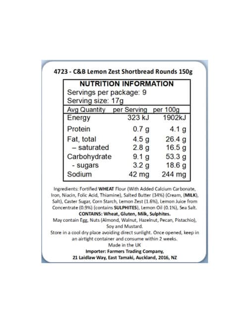 Cartwright & Butler Lemon Shortbread Carton, 150g product photo View 02 L