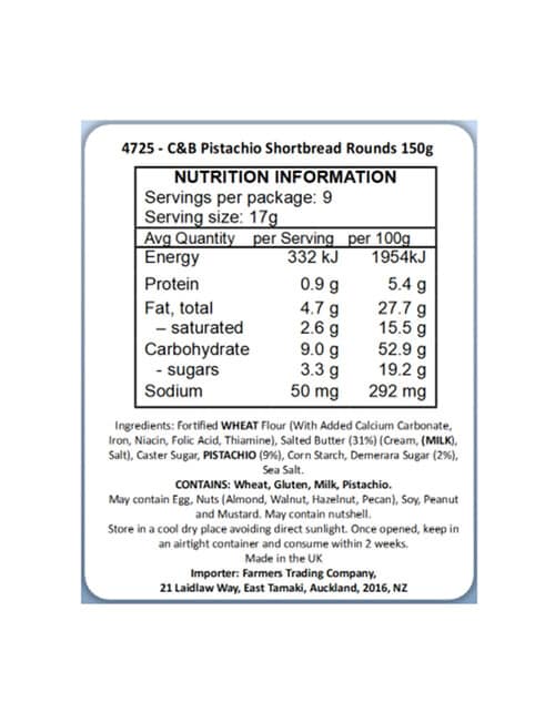 Cartwright & Butler Pistachio Shortbread Carton, 150g product photo View 02 L