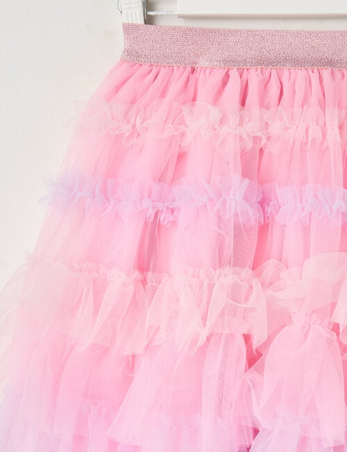 Mac & Ellie Tiered Tulle Rainbow Skirt, Pink product photo View 02 L