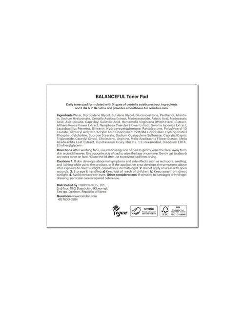 Torriden Balanceful Toner Pad, 60-Piece product photo View 29 L