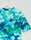 Wavetribe Tie Dye Short Sleeve Rash Top, Dark Sea product photo View 02 S