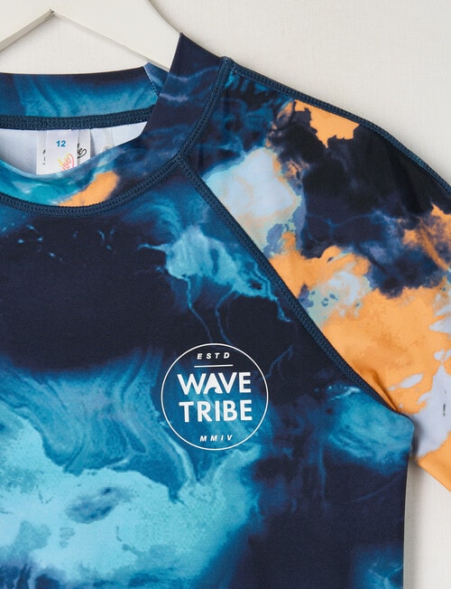 Wavetribe Tie Dye Short Sleeve Rash Top, Multi product photo View 02 L