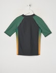 Wavetribe Side Panel Short Sleeve Rash Top, Ombre Charcoal product photo View 02 S