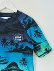 Wavetribe Top Island Short Sleeve Rash Top, Blue product photo View 02 S