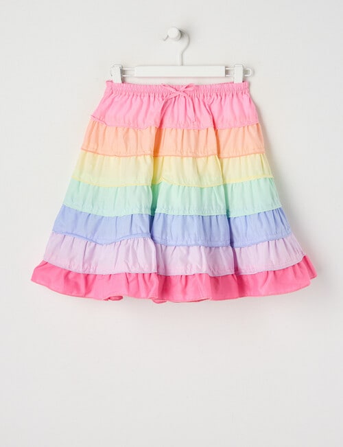 Mac & Ellie Tiered Cotton Rainbow Skirt, Pink product photo