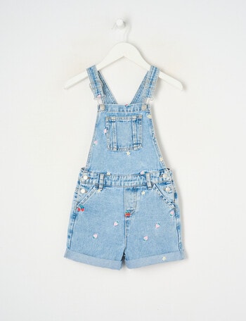 Mac & Ellie Embroidered Fruit Shortall, Washed Blue product photo