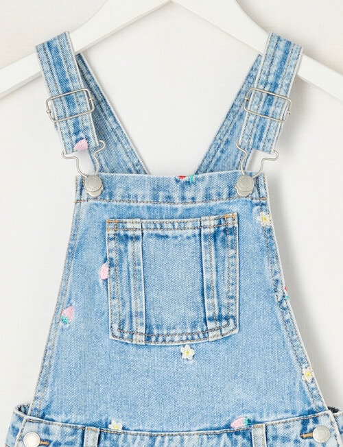 Mac & Ellie Embroidered Fruit Shortall, Washed Blue product photo View 03 L