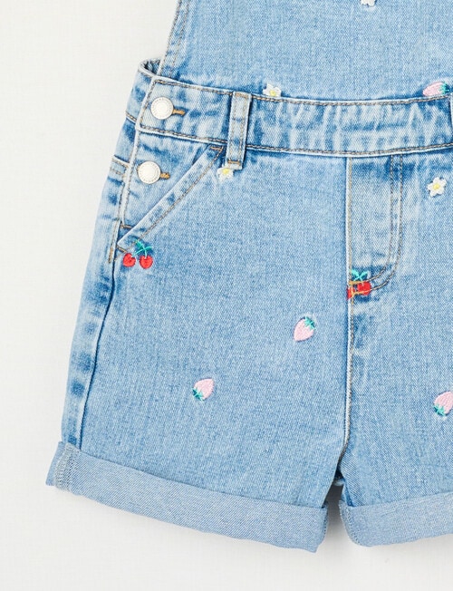 Mac & Ellie Embroidered Fruit Shortall, Washed Blue product photo View 04 L