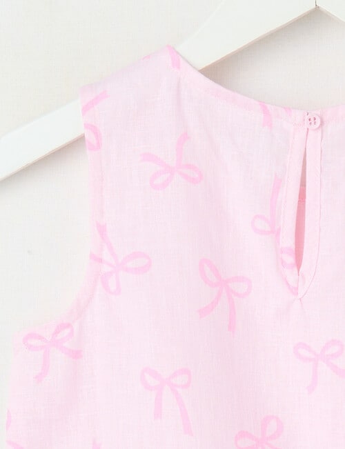Mac & Ellie Bows Linen Blend Tank, Baby Pink product photo View 03 L