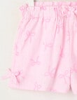 Mac & Ellie Bows Linen Blend Bow Short, Baby Pink product photo View 02 S