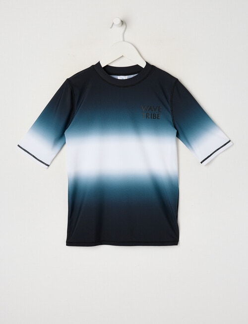 Wavetribe Ombre Short Sleeve Rash Top, Charcoal product photo