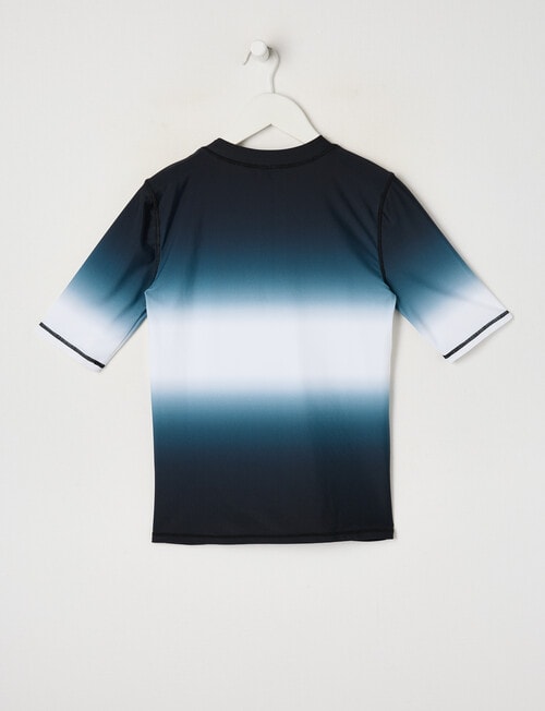Wavetribe Ombre Short Sleeve Rash Top, Charcoal product photo View 02 L