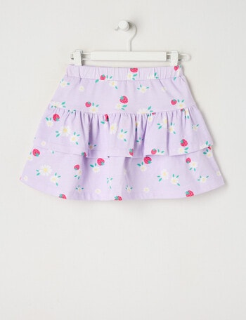Mac & Ellie Strawberry Daisy Knit Tiered Skort, Pale Lilac product photo