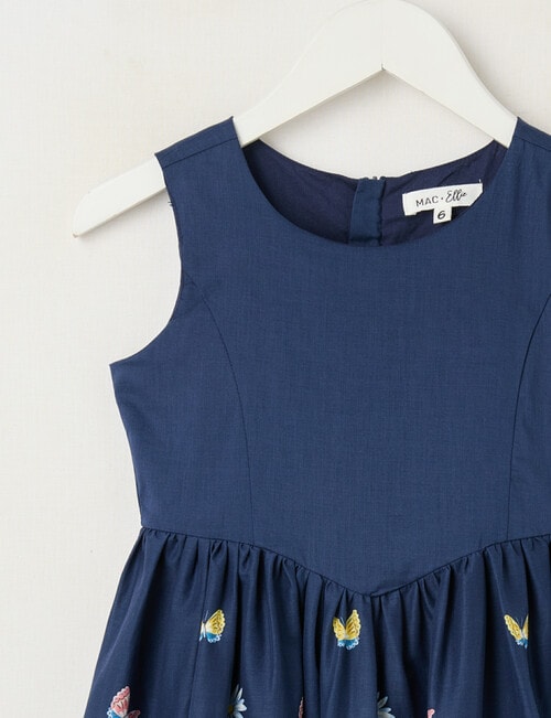 Mac & Ellie Sleeveless Butterfly Border Print Dress, Navy product photo View 02 L