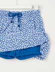 Mac & Ellie Floral Crinkle Knit Skort, Bright Cobalt product photo View 02 S