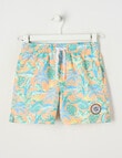 Wavetribe All Over Print Tropic Swim Short, Dark Peach product photo