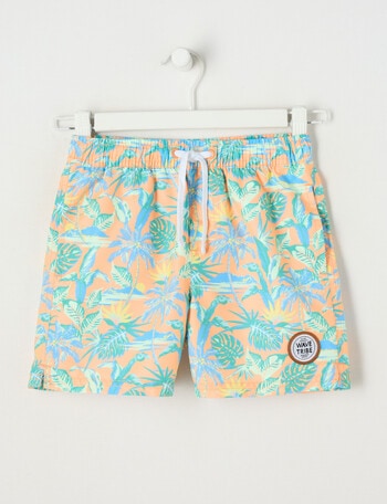 Wavetribe All Over Print Tropic Swim Short, Dark Peach product photo