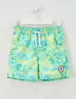 Wavetribe All Over Print Tropic Swim Short, Dark Lime product photo