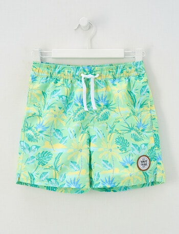 Wavetribe All Over Print Tropic Swim Short, Dark Lime product photo