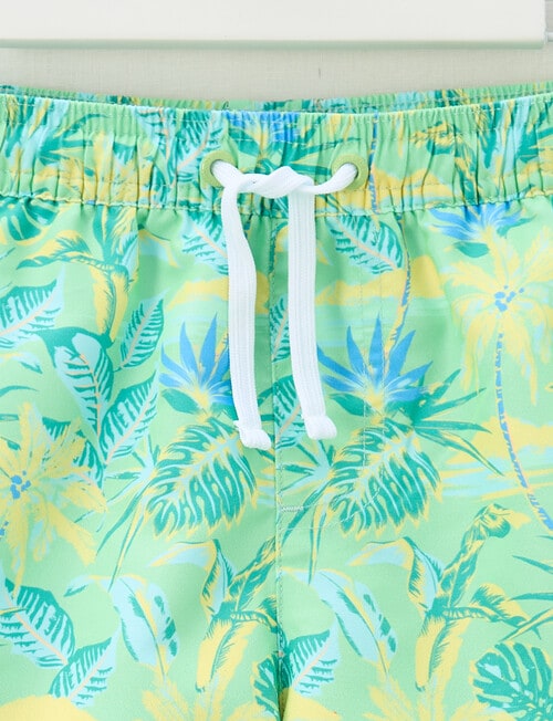 Wavetribe All Over Print Tropic Swim Short, Dark Lime product photo View 03 L