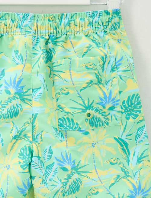 Wavetribe All Over Print Tropic Swim Short, Dark Lime product photo View 04 L