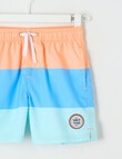 Wavetribe Colourblock Swim Short, Dark Peach product photo View 03 S