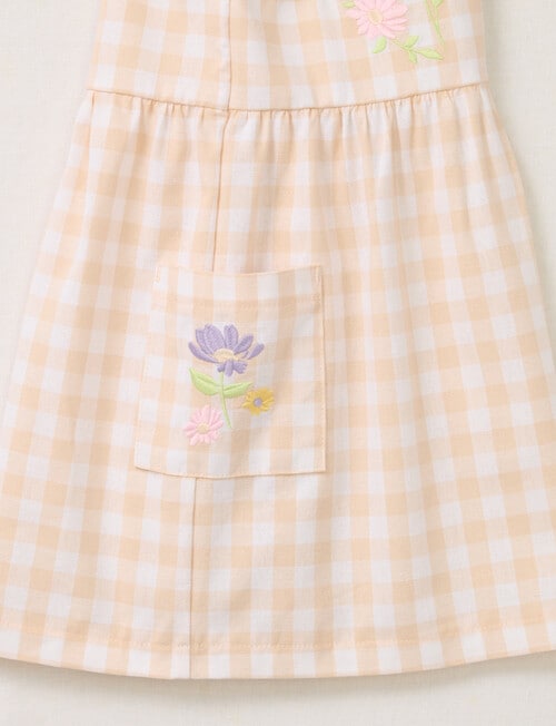 Little Bundle Girls Pretty Flower Top & Bloomer, 2-Piece, Pink Check product photo View 05 L