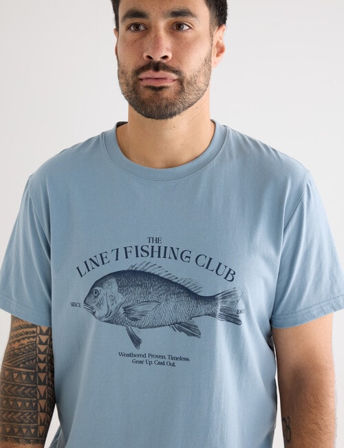Line 7 Short Sleeve FC Tee Charter, Light Blue product photo View 04 L