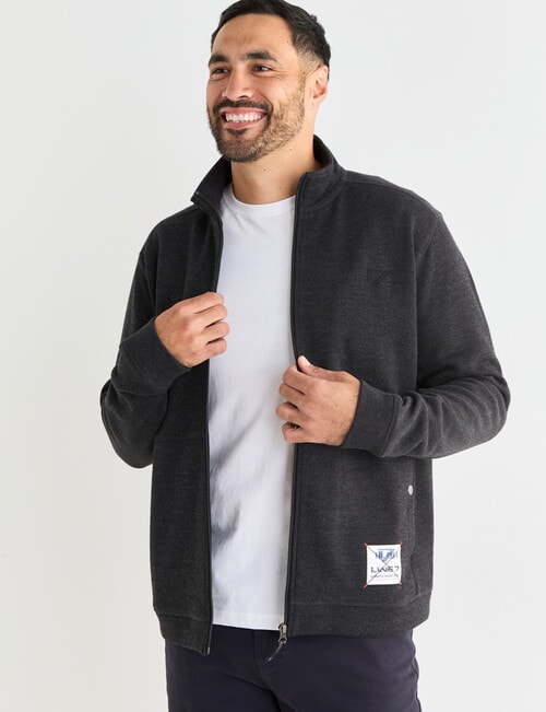 Line 7 Farrel Fleece Full Zip Sweatshirt, Charcoal product photo