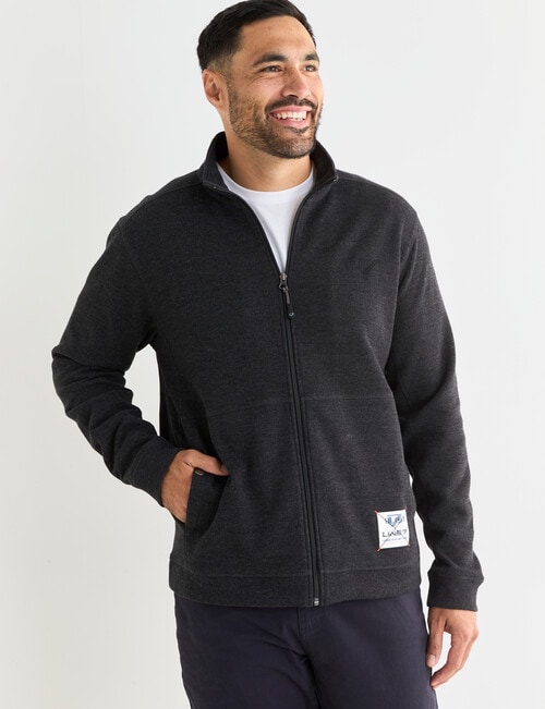 Line 7 Farrel Fleece Full Zip Sweatshirt, Charcoal product photo View 05 L