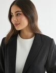 Whistle Ruched Sleeve Linen Blend Jacket, Black product photo View 04 S
