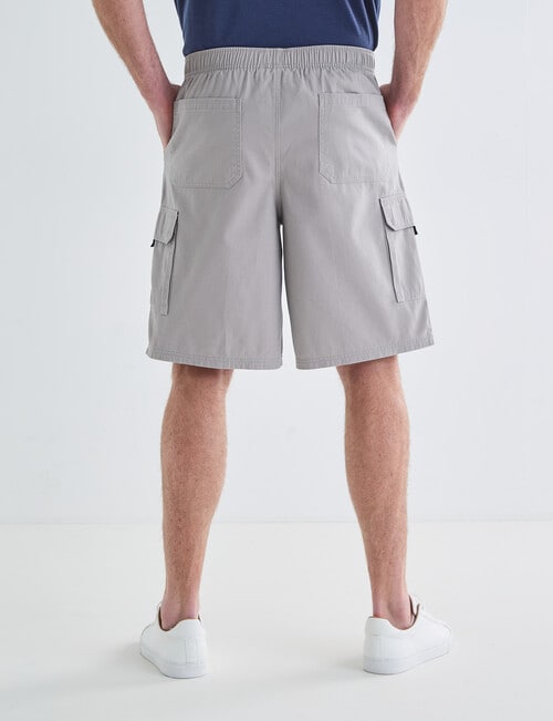Chisel Elastic waist Cargo Short, Light Grey product photo View 02 L