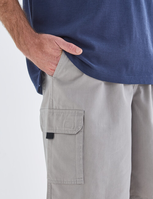 Chisel Elastic waist Cargo Short, Light Grey product photo View 04 L