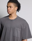 AIR SPACE Oversized Washed Tee, Black product photo View 04 S