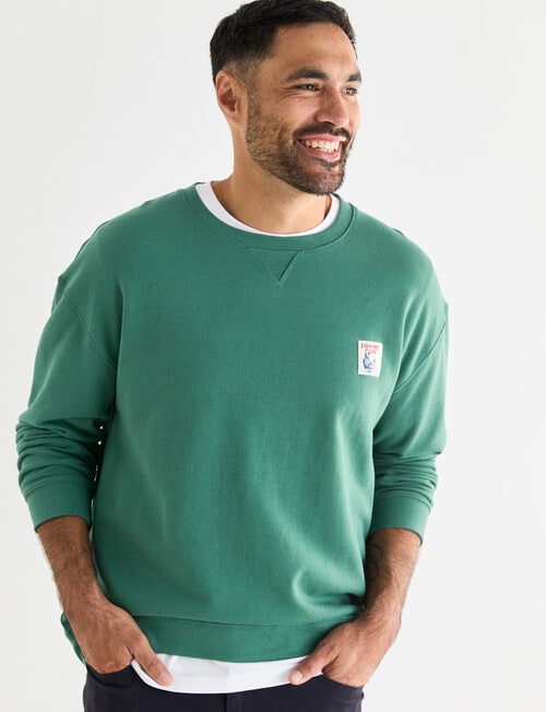 Line 7 Fleece Crew Neck Sweatshirt, Teal product photo