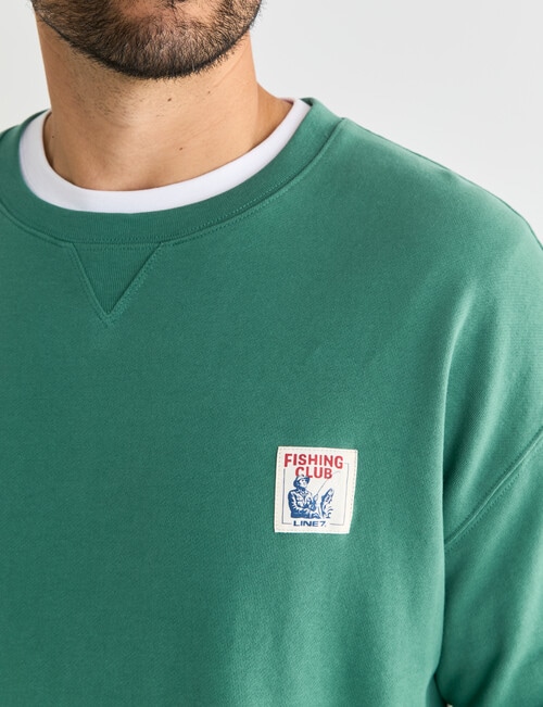 Line 7 Fleece Crew Neck Sweatshirt, Teal product photo View 04 L