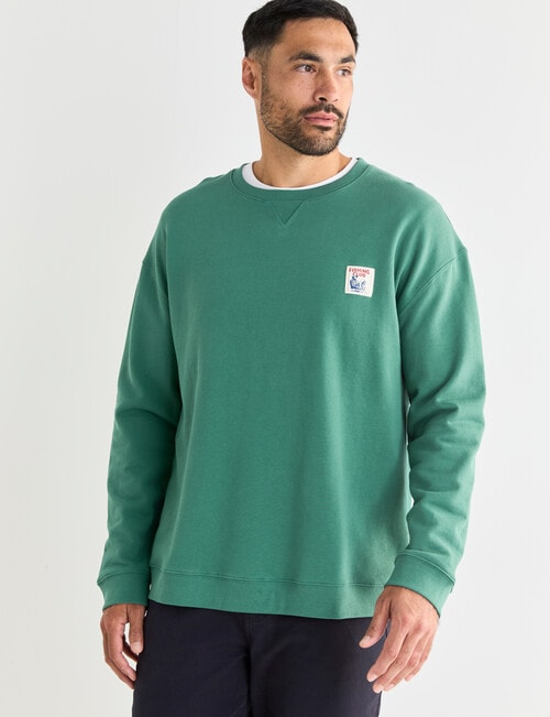 Line 7 Fleece Crew Neck Sweatshirt, Teal product photo View 05 L