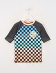 Wavetribe Check Short Sleeve Rash Top, Multi product photo