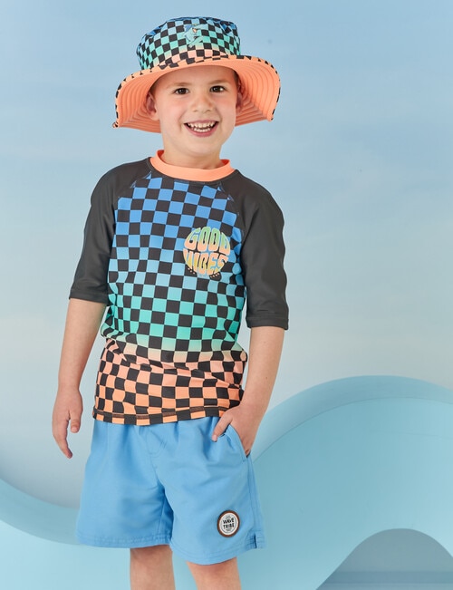 Wavetribe Check Short Sleeve Rash Top, Multi product photo