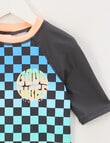 Wavetribe Check Short Sleeve Rash Top, Multi product photo View 02 S