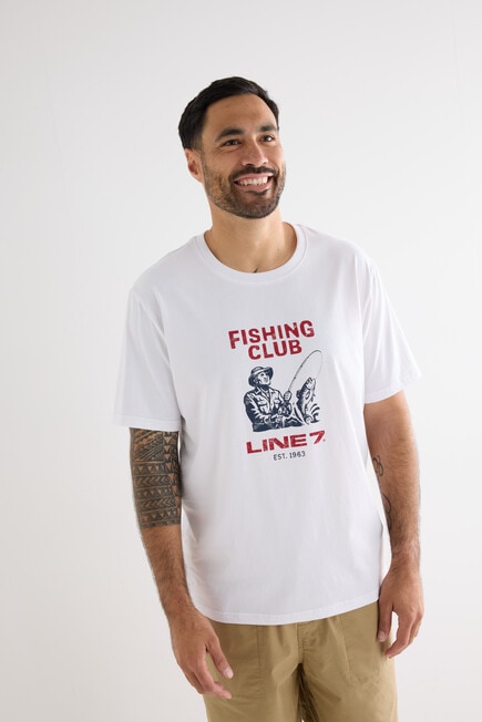 Line 7 Short Sleeve FC Tee Reel Good, White product photo
