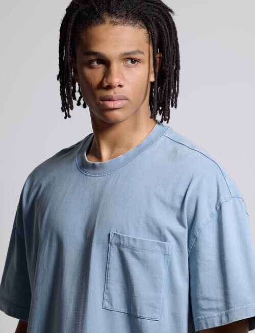 AIR SPACE Oversized Washed Tee, Blue product photo View 05 L