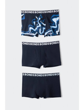 Bonds Everyday Trunk, 3-Pack, Marble Wave, Nu Black & Blair Blue product photo